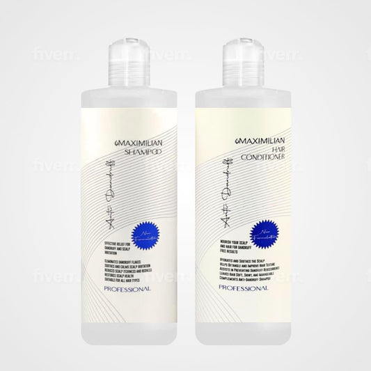 MAXIMILIAN Dandruff Shampoo and Conditioner Set - Scalp Treatment for Flake-Free, Smooth, Nourished Hair - Made in USA, Sulfate Free, Suitable for All Hair Types Anti Dandruff Shampoo - Arlena Beauty