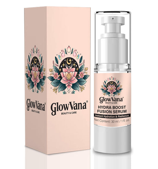 Glowwana HydraBoost Fusion Serum - Revitalizing Prebiotic & Tripeptide Complex, Adansonia & Caffeine, Hyaluronic Acid, 1 fl oz, Made in USA - Arlena Beauty