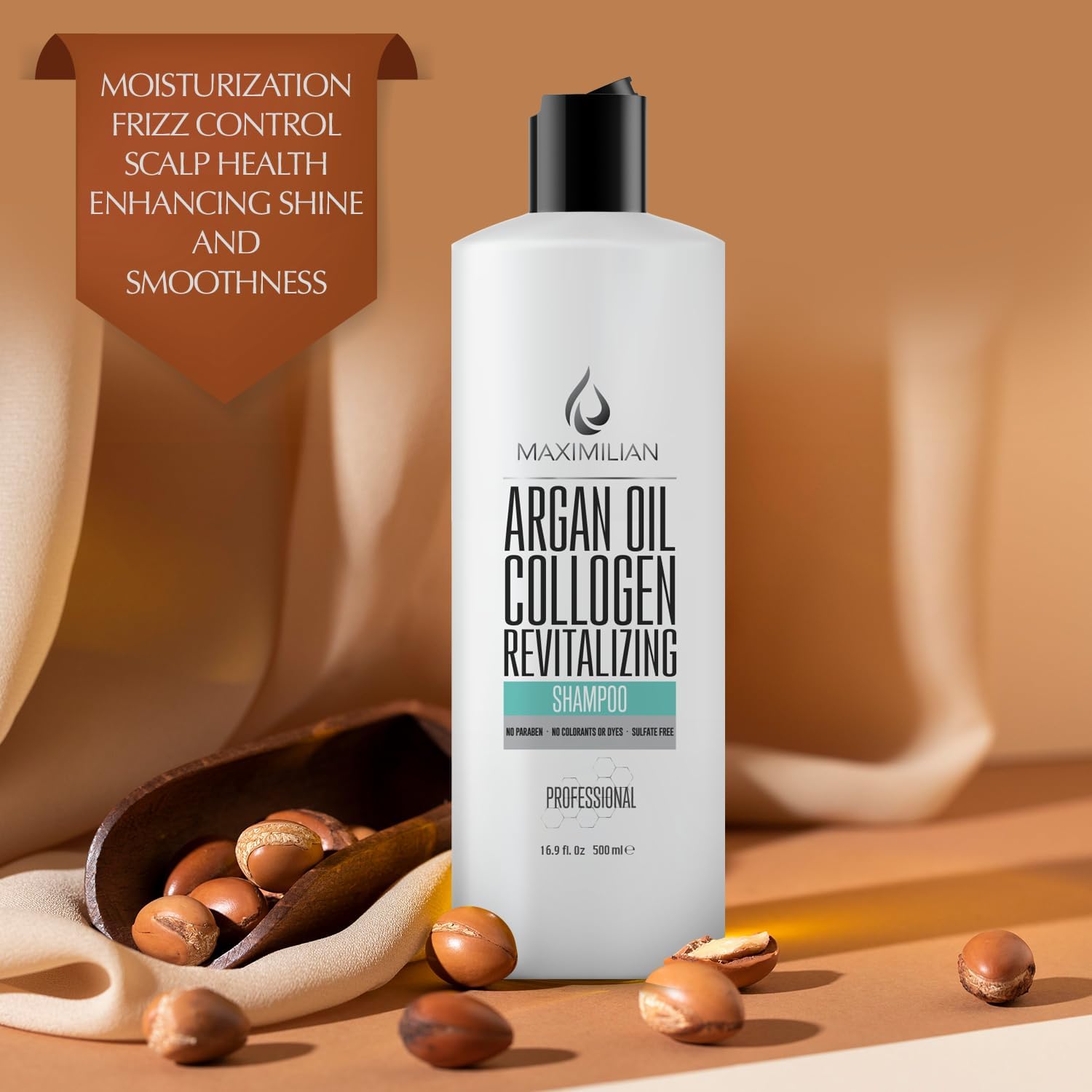 Maximilian Argan Oil Collagen Shampoo and Conditioner Set - Sulfate Free Shampoo and Conditioner Set for All Hair Types - Cruelty-Free and Vegan Argan Oil Shampoo and Argan Oil Conditioner - Arlena Beauty