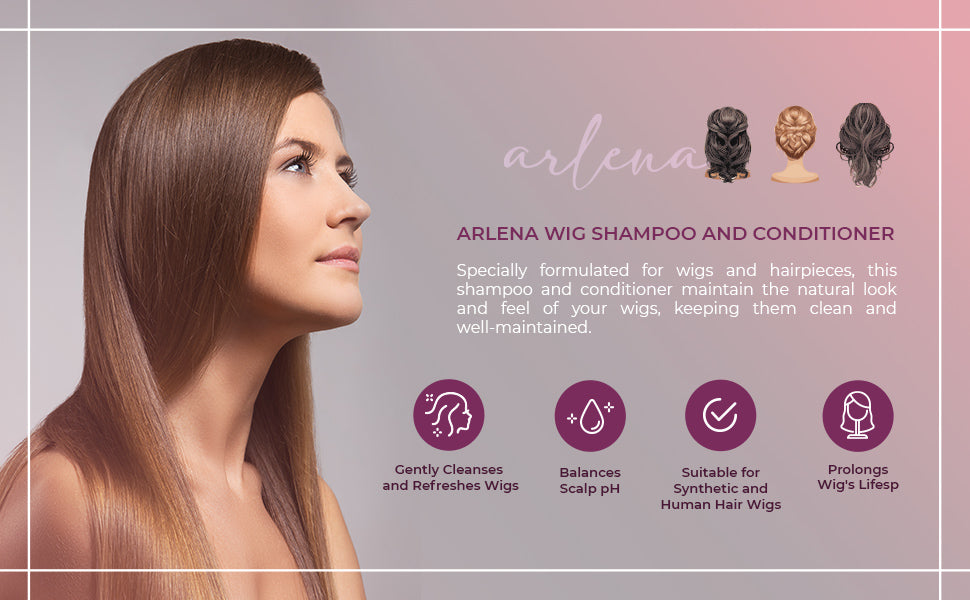 Arlena Luxury Wig Shampoo and Conditioner Set for Synthetic and Natural Hair Wigs - Made in USA, Sulfate-Free, Enhances Shine & Softness, Prolongs Wig Lifespan, Deeply Nourishes & Detangles - Arlena Beauty